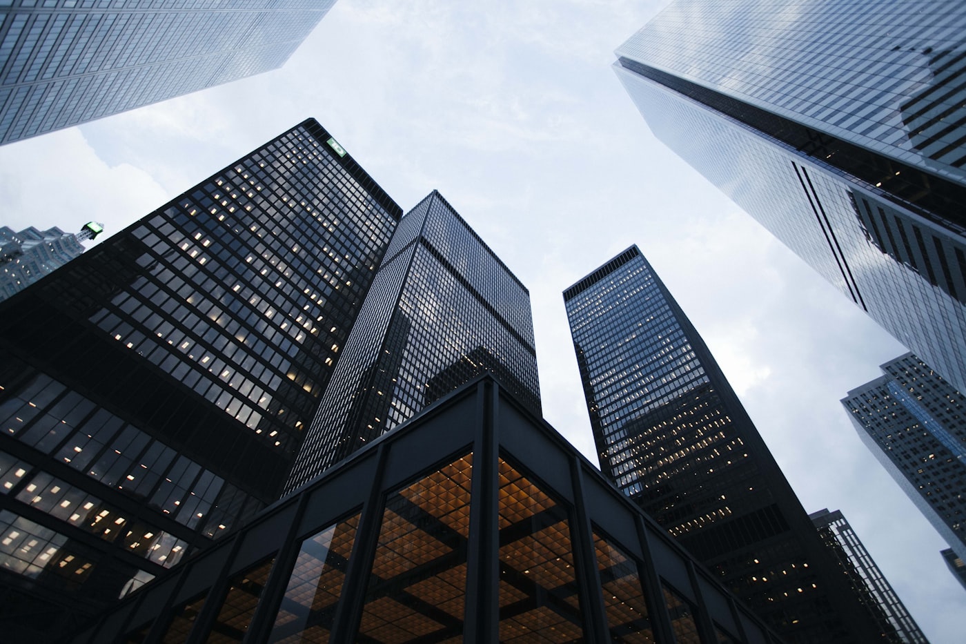 Commercial towers in a business district
