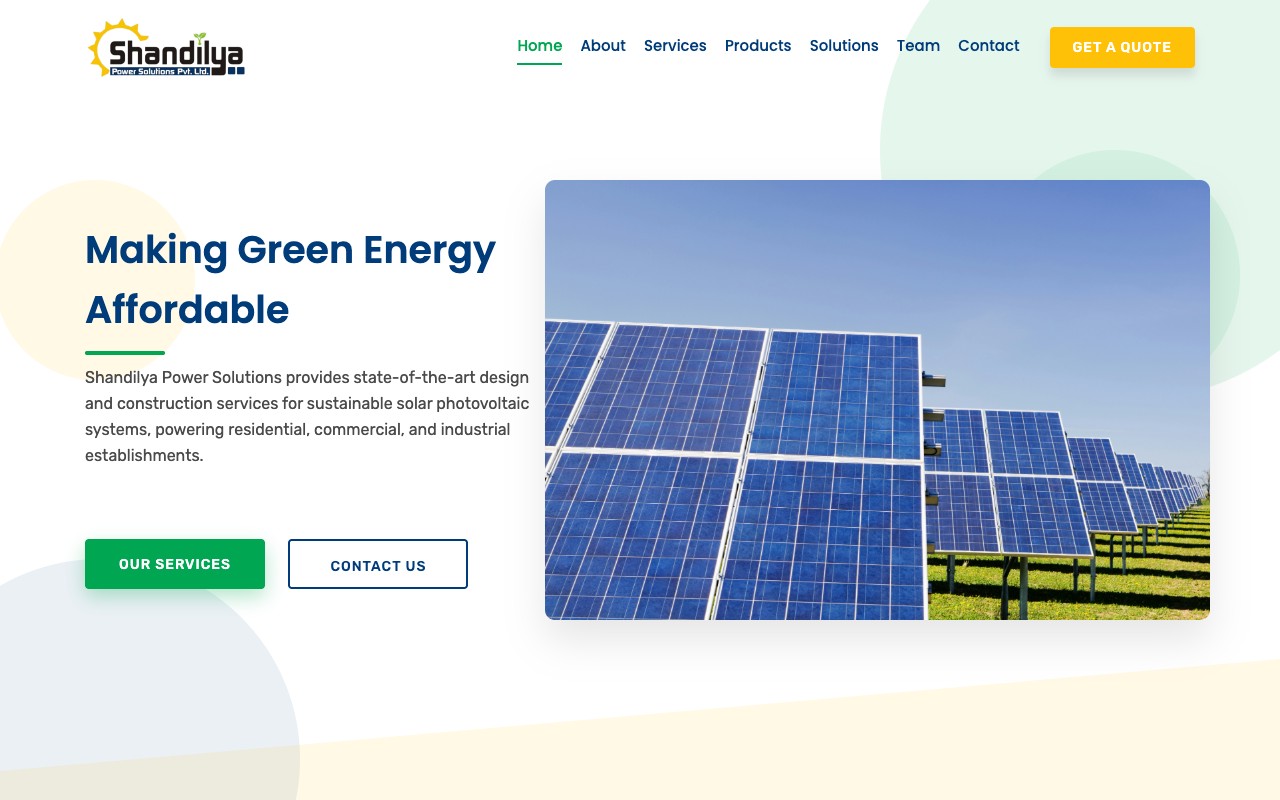 Shandilya Power Solutions website preview